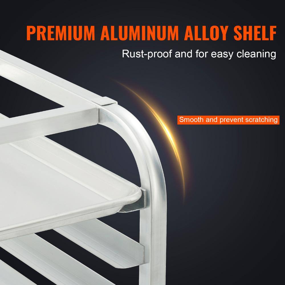 10-Tier Aluminum Commercial Bakery Rack with Wheels