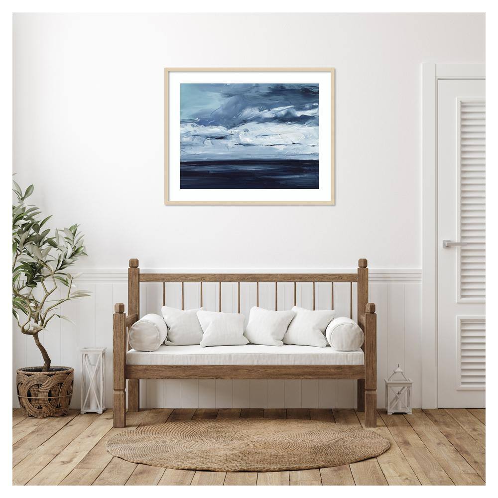 Moonlit Ocean II Framed Coastal Seascape Print in Svelte Natural