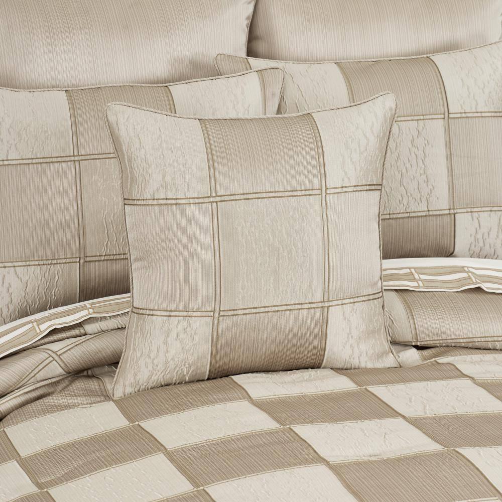 Benton Flax 20" Square Satin Decorative Throw Pillow
