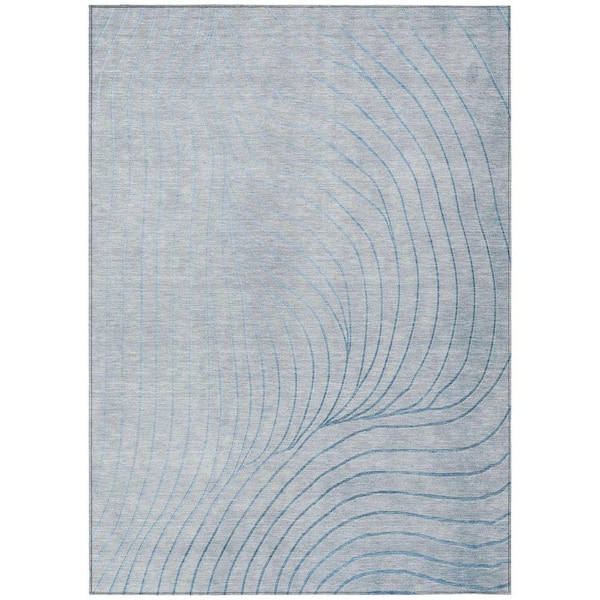 Chantille Machine Washable Indoor/Outdoor Abstract ACN2107 Sky 8 ft. x 10 ft. Area Rug