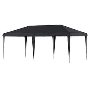 10 ft. x 20 ft. Pop Up Canopy Tent, Tents for Parties, Outdoor Instant Gazebo Sun Shade Shelter with Carry Bag, Black