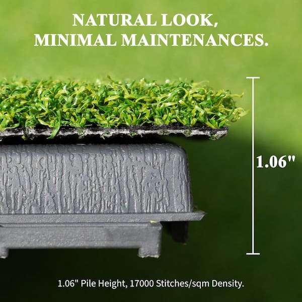 domi outdoor living Grass Plastic Deck Tiles, 12.22 in. x 12.22 in