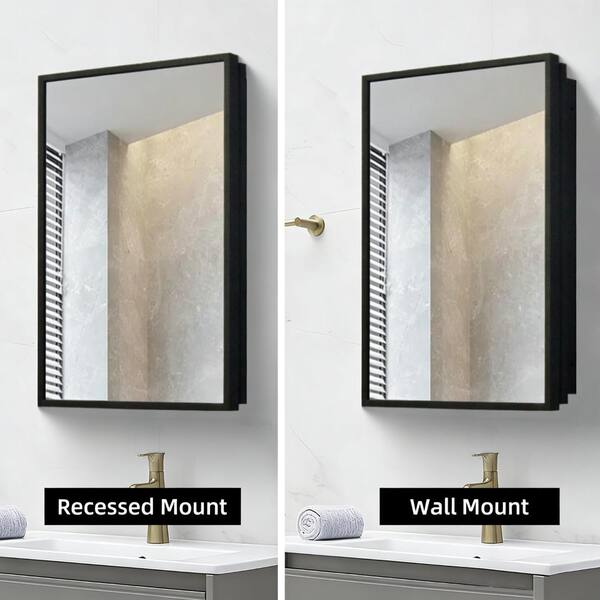 ZXDDMS 16 in. W x 24 in. H Rectangular Iron Framed Wall Mount or