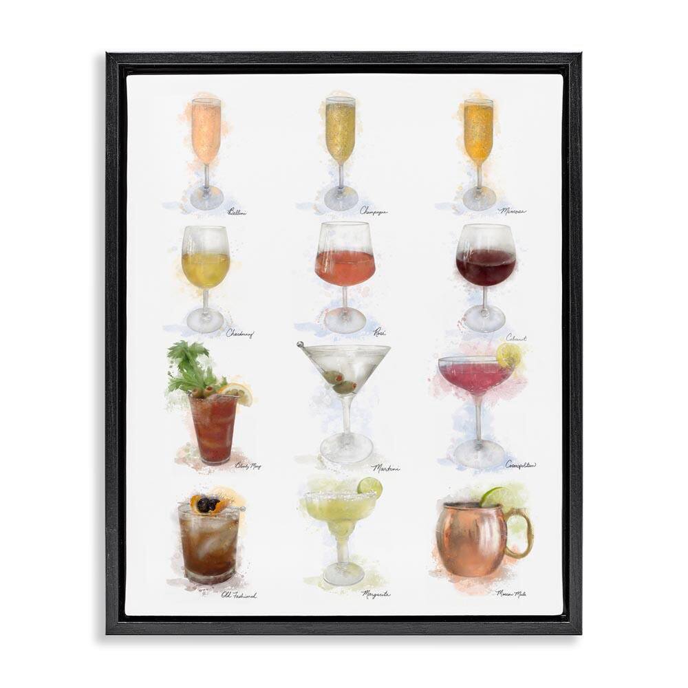 Soft Artisanal Cocktails Menu by Matthew Piotrowicz Black Floater Frame Food Graphic Art Print 31 in. x 25 in. price history on PriceWatchPro