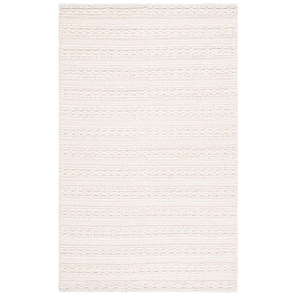 Natura 3 ft. x 5 ft. Ivory Solid High-Low Striped Area Rug price history on PriceWatchPro