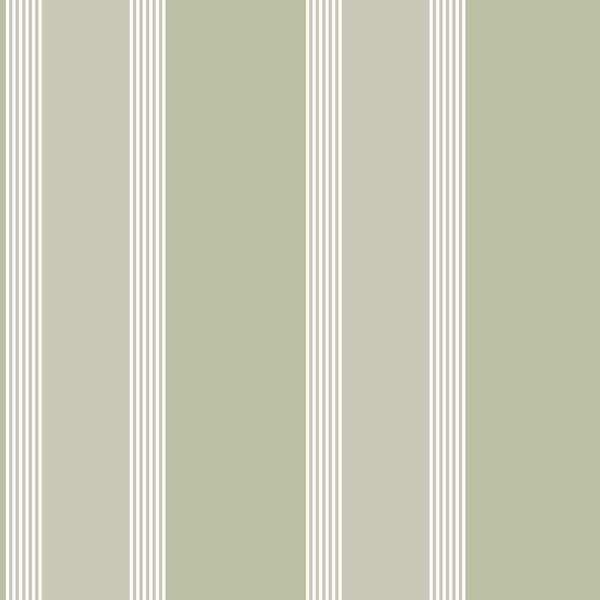 Unbranded Italian Style Green Classic Vertical Stripe Design Matte Finish Vinyl on Non-woven Non-pasted Wallpaper Roll