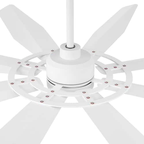 60 in. 8 Blades White Indoor LED Ceiling Fan with Remote control Ceiling Fans