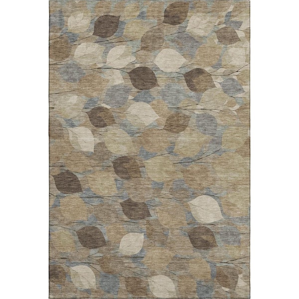 Mayfield Premium Machine Washable Abstract AMF2444 Beige 10 ft. x 14 ft. Area Rug