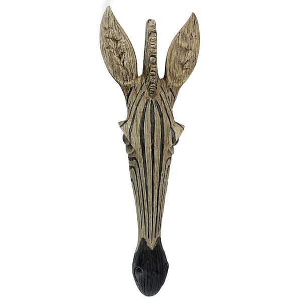 Design Toscano 16.5 in. x 6.5 in. Animal Mask of the Savannah Zebra Wall Sculpture