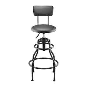 Large Work Stool SKYSHALO Shop Stool with Backrest, Pneumatic Garage Seat/Work Stool ...