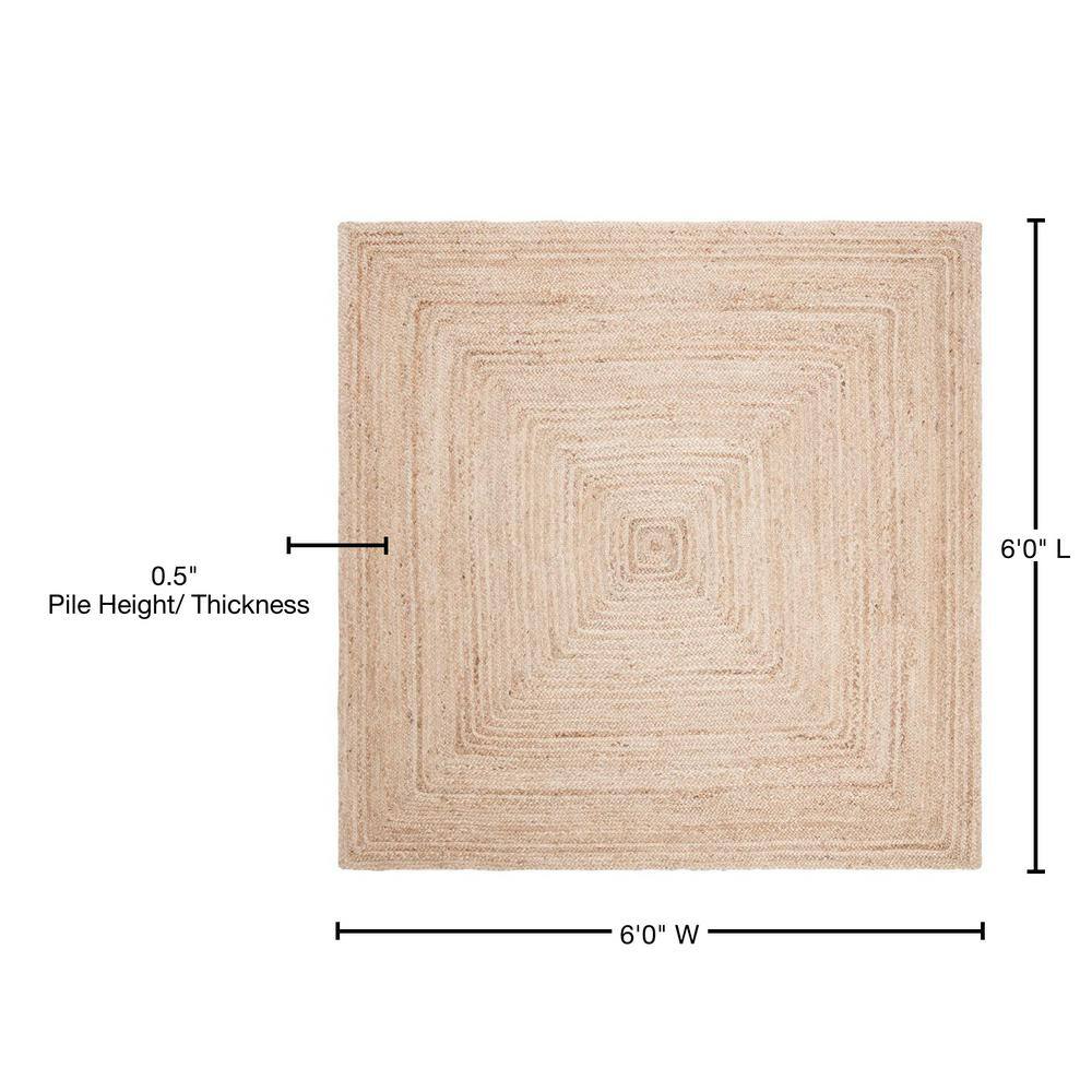 Cape Cod 6' x 6' Natural Jute Square Area Rug