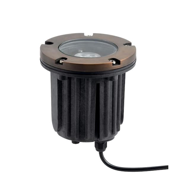 KICHLER Low Voltage Centennial Brass Hardwired Weather Resistant Well Light with No Bulbs Included