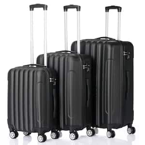 Nested Hardside Luggage Set in Black, 3-Piece - TSA Compliant