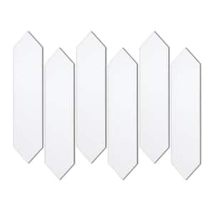 Picket 13 in. x 2.87 in. White Peel and Stick backsplash Stone Composite Wall Tile (50 Tiles, 11 sq. ft.)