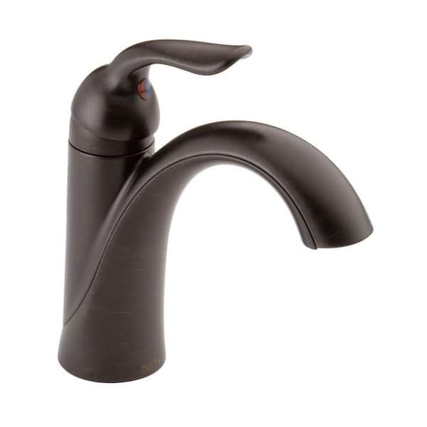 Delta Lahara Single Hole Single-Handle Bathroom Faucet with Metal Drain Assembly in Venetian Bronze