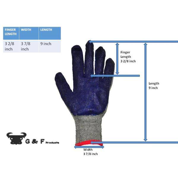 Global Glove® 300E Blue Etched Rubber Palm Coated Gloves, Large -  Dozen/Pairs.