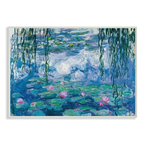 Stupell Industries "Classic Water Lilies Painting Monet Pond Detail" by Claude Monet Unframed Nature Wood Wall Art Print 13 in. x 19 in.