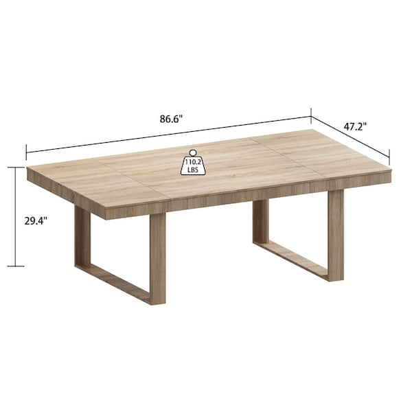 FUFU&GAGA Wooden Grain Color Wood 86.6 in. Width Rectangle Double