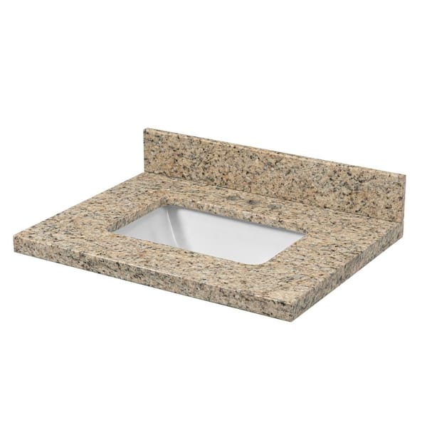 37 in. W x 19 in. D Granite Vanity Top in Golden Hill 37 in. W x 19 in. D Granite Vanity Top in Golden Hill