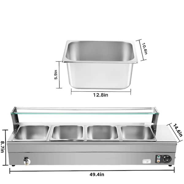 Deluxe Glass Buffet Warming Tray Full size 24 x 20  by  Classic Kitchen: Kitchen Hot Plates: Serving Trays