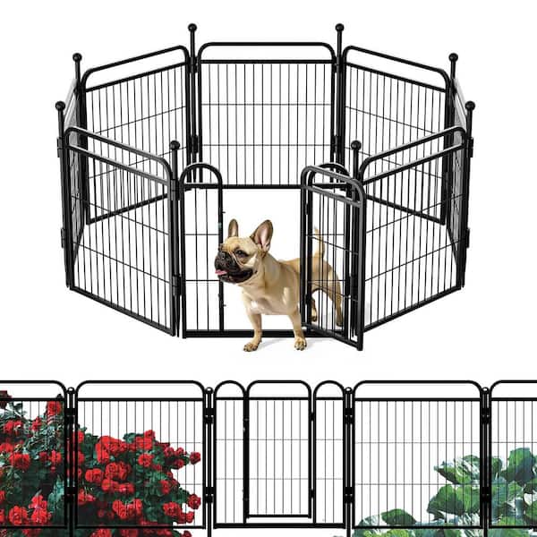 8 Pack 24" H Pet Dog Playpens, Outdoor/Indoor Dog Fence Exercise Pen for Small/Medium Dogs Foldable Pet Play Yard Gate