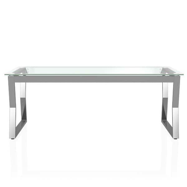 Furniture of America Harvoy 18 in.H Chrome Coffee Table