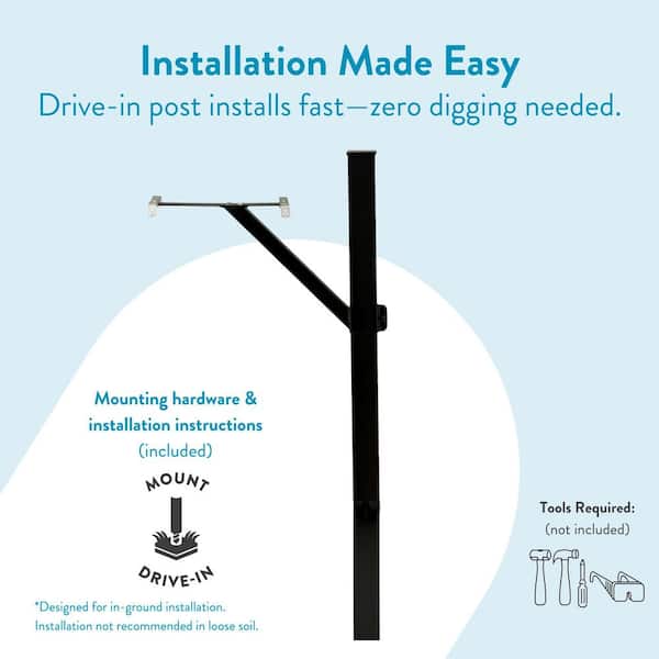 Architectural Mailboxes Steel Drive-in, Top Mount, Mailbox Post Kit, Black - image 5