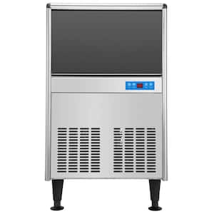 125 lb. / 24 H Stainless Steel Freestanding Ice Maker Machine Commercial Ice Maker in Silver