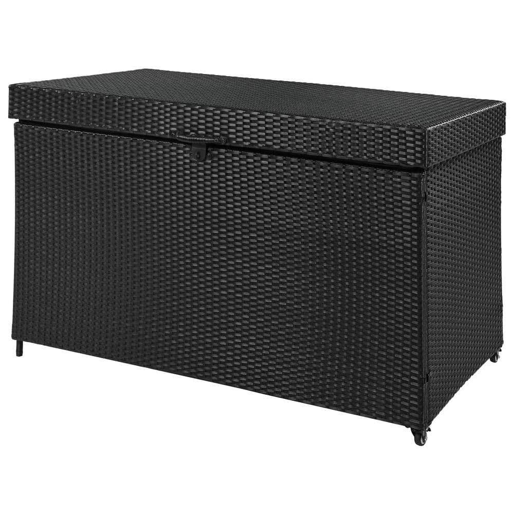 Otryad 200 Gal. Rattan Deck Box with Wheels, All-Weather Outdoor ...