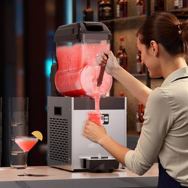 1522 oz. /15Lx3 Triple Tank Slushy Machine, 180 Cups, Stainless Steel, Snow Cone Machine for Home,2025 Upgrade,Silver