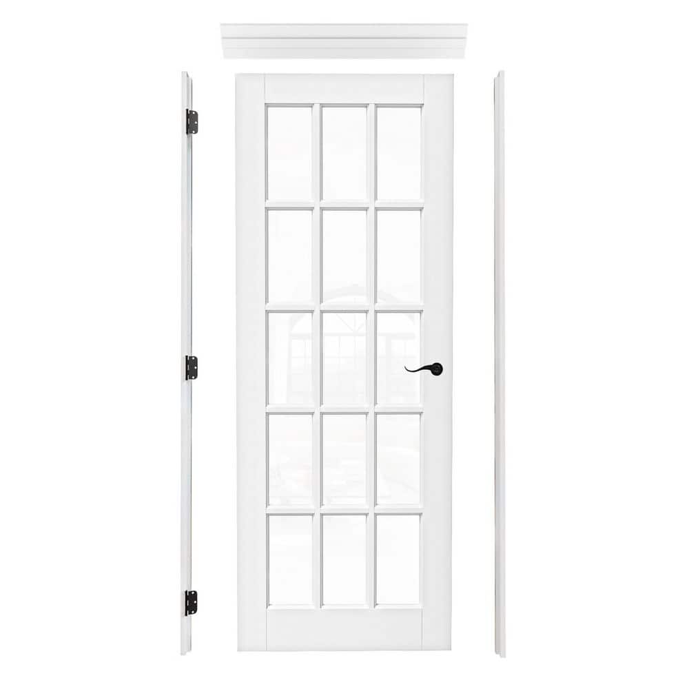 ARK DESIGN 30 in. x 80 in. 15-Lite Clear Glass Right-Hand Primed
