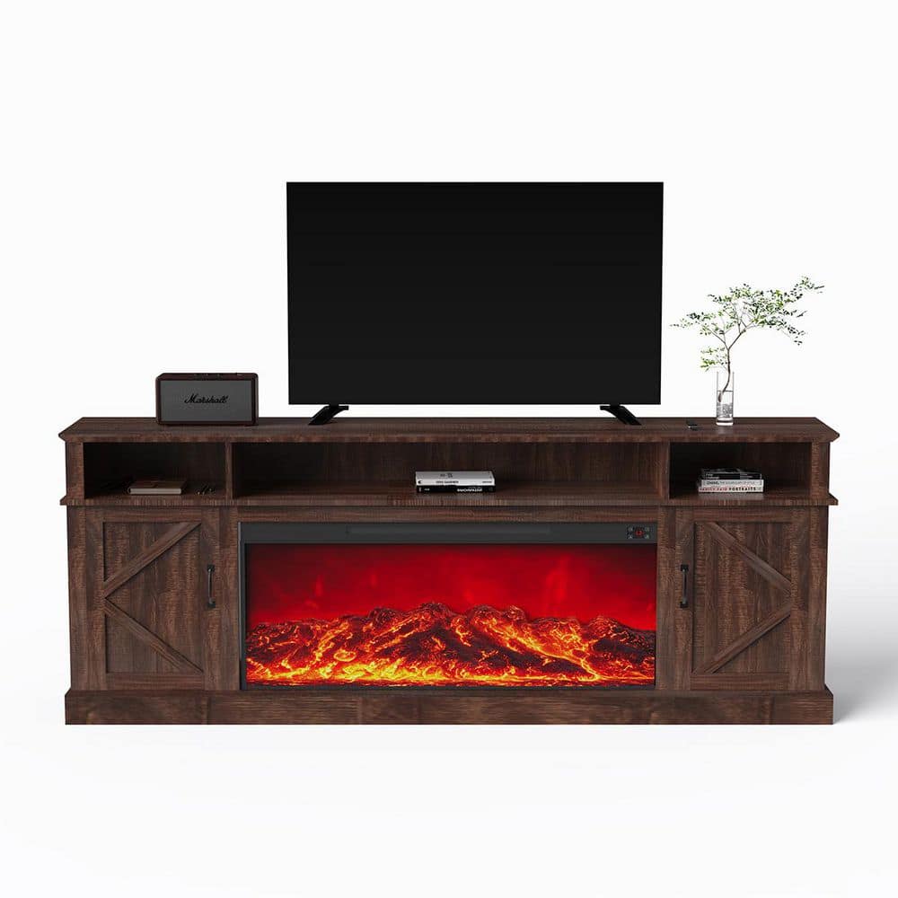 xbrigh 85 in. Freestanding MDF Smart Electric Fireplace TV Stand