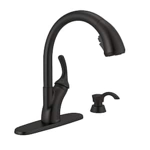 Shiloh Single-Handle Pull-Out Sprayer Kitchen Faucet with ShieldSpray in Matte Black