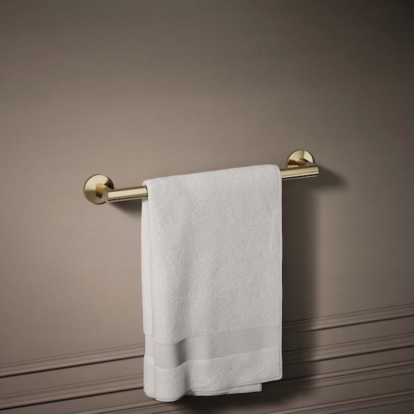 Components 18 in. Wall Mounted Towel Bar in Vibrant French Gold