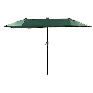 12.4 ft. Iron Market Patio Umbrella in Green