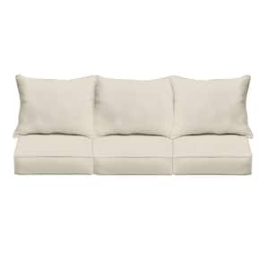 27 in. x 23 in. Deep Seating Indoor/Outdoor Couch Pillow and Cushion Set in Sunbrella Canvas Cloud