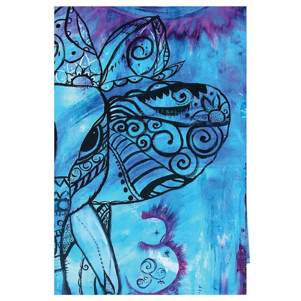 VENICE BEACH Collections Sunset on Ganesh Abstract Design by Sarah Wahl 1 Piece Unframed Canvas Drawing Print Abstract Print 16 in. x 20 in.