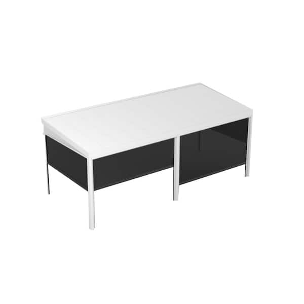 LifeRoom One 16 ft. x 10 ft. White 20 lbs. Snow Load Screened in Patio Cover with 3-Posts Manual Screens