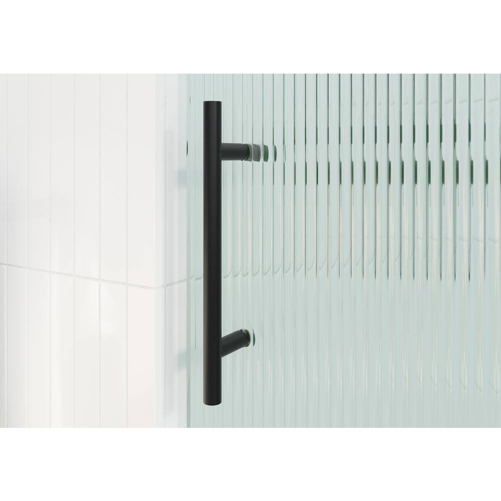 Galaxy 60" Frameless Fluted Glass Sliding Bathtub Door