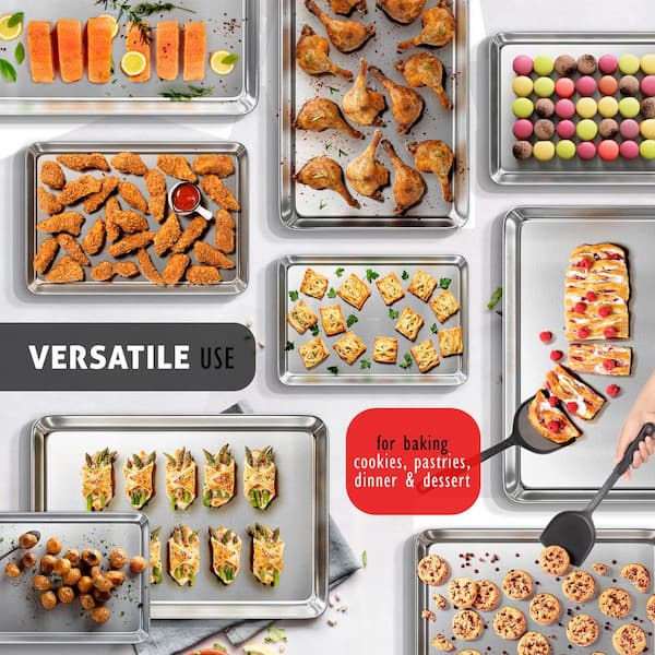 12-Pack Aluminum Large Baking Sheet Pan, Steel Nonstick Cookie sheet, Big Size 21" x 15" x 1" (12-Piece Set)