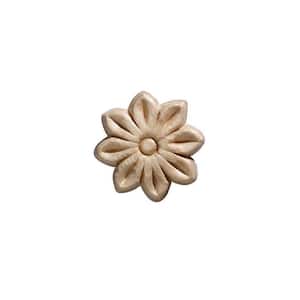 3100PK 7/32 in. x 1-1/2 in. x 1-1/2 in. Birch Small Tudor Rosette Onlay Ornament Moulding (4-Pack)