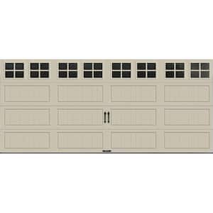 Gallery Steel Long Panel 16 ft x 7 ft Insulated 6.5 R-Value  Desert Tan Garage Door with SQ22 Windows