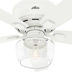 Bennett 52 in. Indoor Matte White LED Low Profile Ceiling Fan with Light and Handheld Remote Control