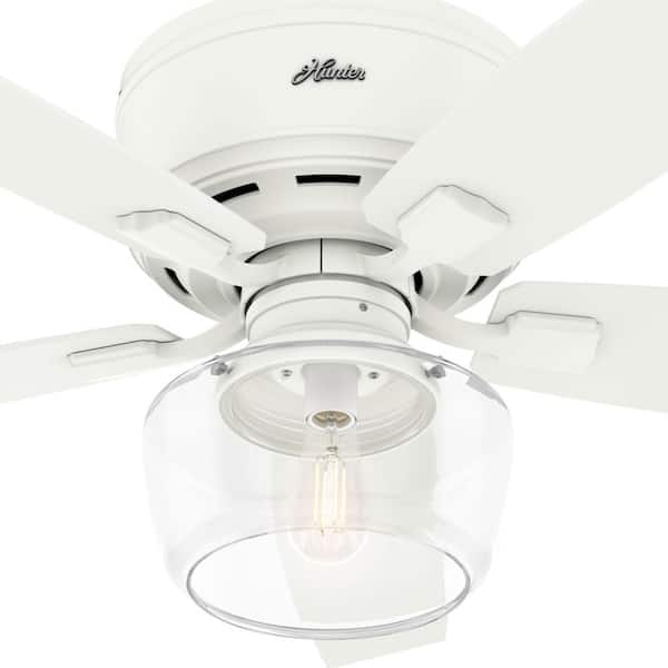 Bennett 52 in. Indoor Matte White LED Low Profile Ceiling Fan with Light and Handheld Remote Control