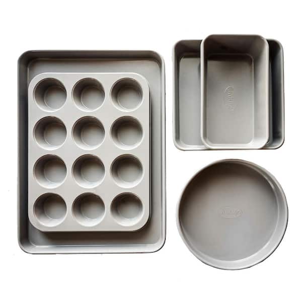 Gotham Steel Professional 5-Piece Aluminum Ti-Ceramic Nonstick Ultimate Bakeware Set in Grey
