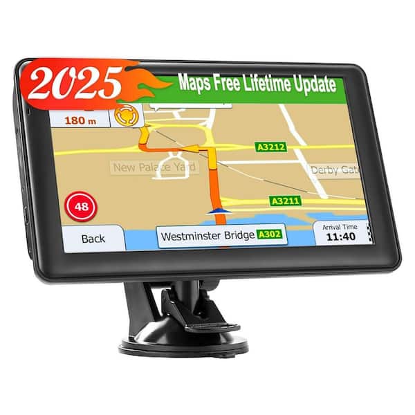 7 in. GPS Navigator for Car and Truck with Free Lifetime Map Updates, Voice Assist, Speed Warnings, Intelligent Routes