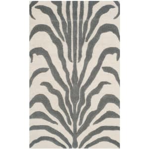 Cambridge Ivory/Dark Gray Doormat 2 ft. x 3 ft. Animal Print Area Rug