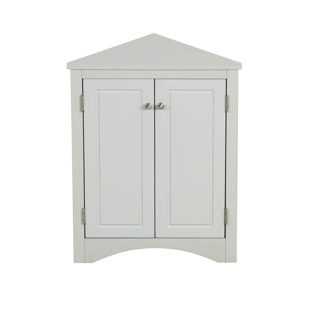 Grey Triangle Corner Storage Cabinet with Adjustable Shelves Freestanding Floor Cabinet with 4-tier Shelfs and-Doors price history on PriceWatchPro