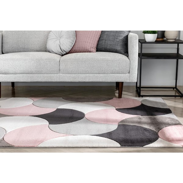 Well Woven Good Vibes Blush Pink 9 ft. 3 in. x 12 ft. 6 in. Helena Modern  Geometric Area Rug GV-37-8 - The Home Depot