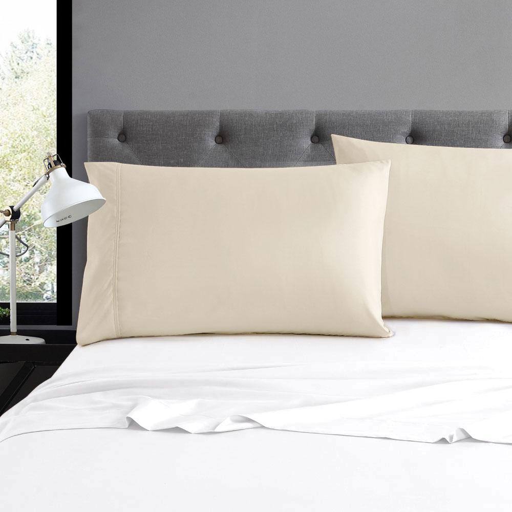 Cream Ultra Soft Polyester King Pillowcase Set